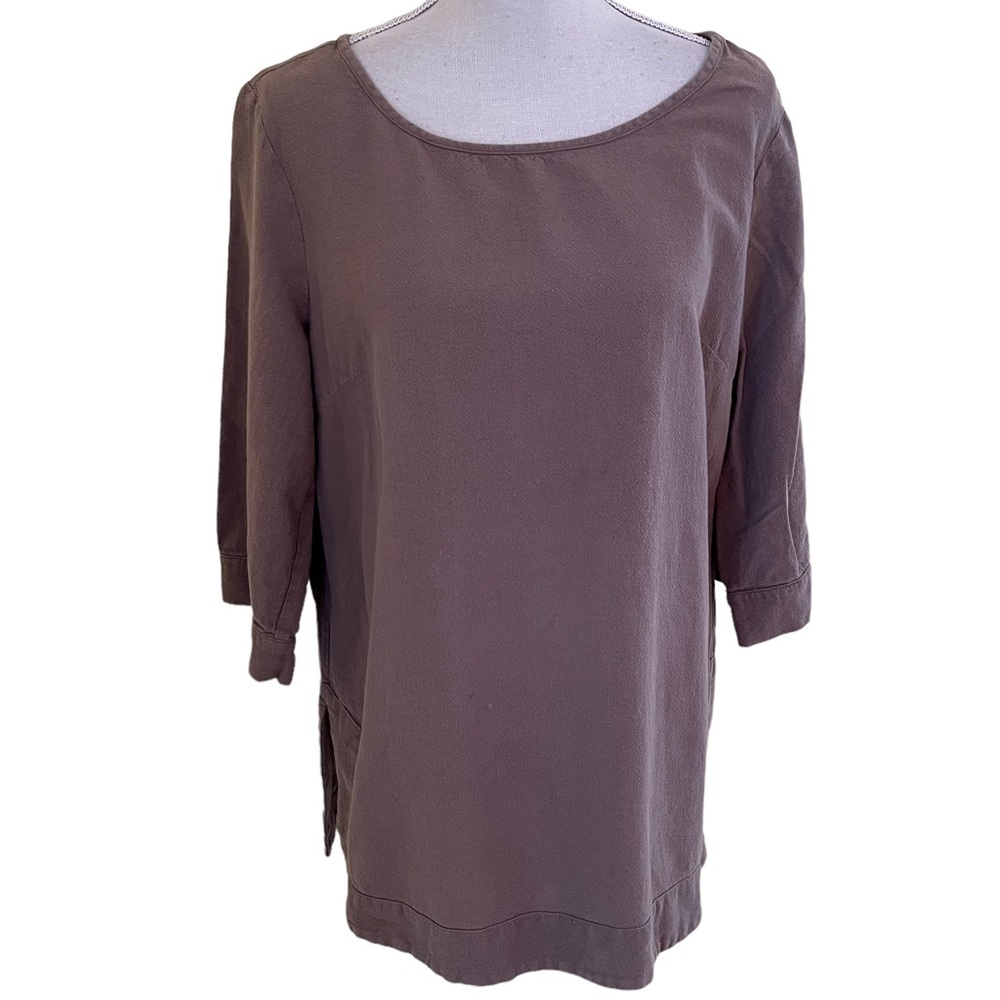 Soft Surroundings Tan Cotton Scoop Neck Tunic MP